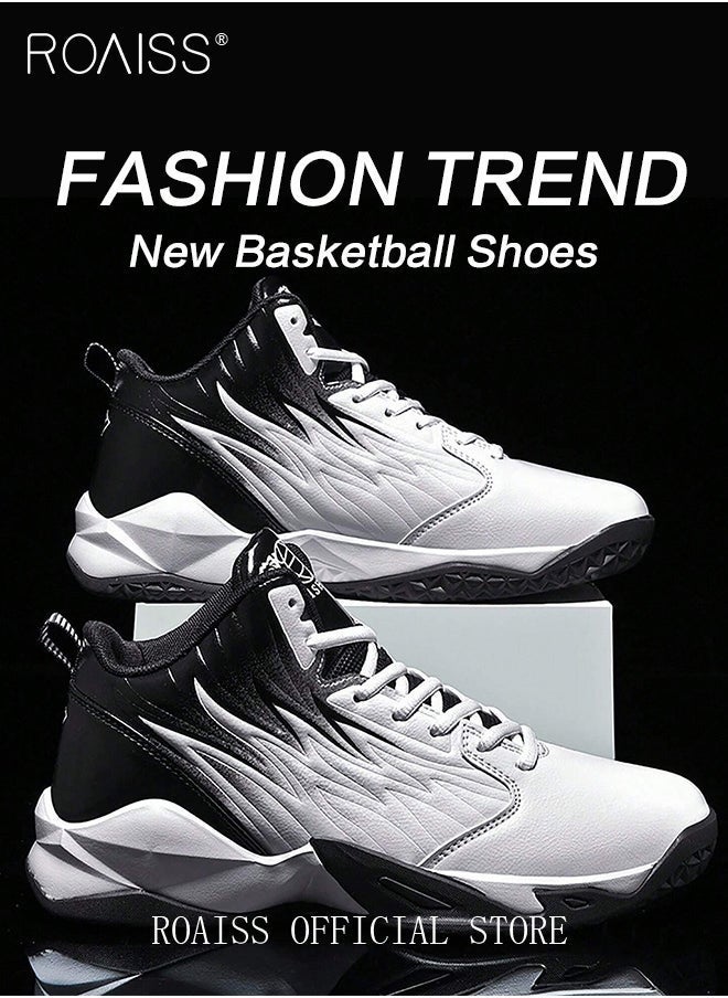 رويس أحذية كرة السلة للرجال برباط منخفض، أحذية رياضية ممتصة للصدمات ومريحة، أحذية جري بنعل ناعم مسامي غير قابلة للانزلاق، مقاومة للاهتراء، أحذية كاجوال بيضاء للمراهقين - Image 5