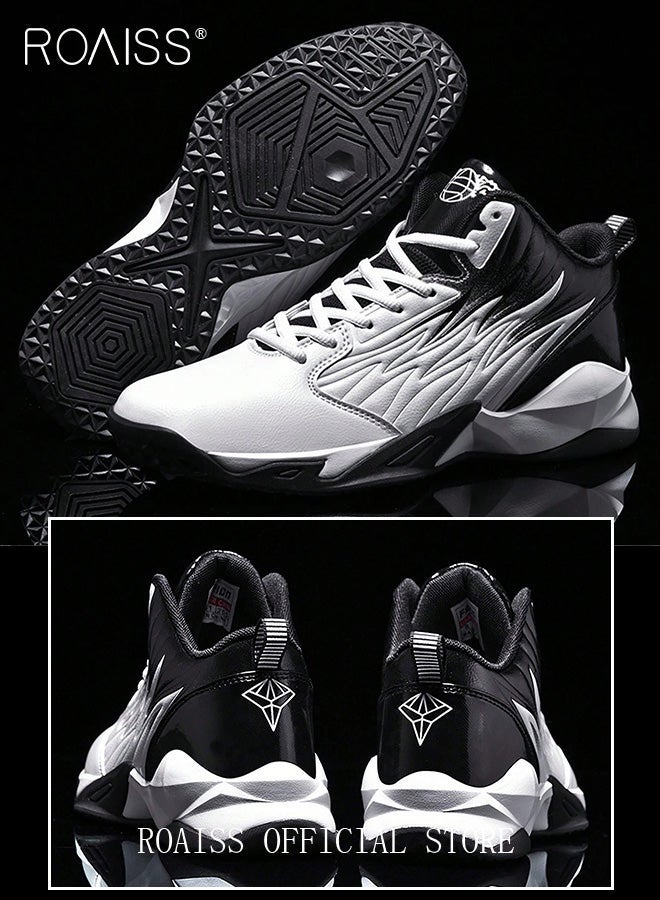 رويس أحذية كرة السلة للرجال برباط منخفض، أحذية رياضية ممتصة للصدمات ومريحة، أحذية جري بنعل ناعم مسامي غير قابلة للانزلاق، مقاومة للاهتراء، أحذية كاجوال بيضاء للمراهقين - Image 3