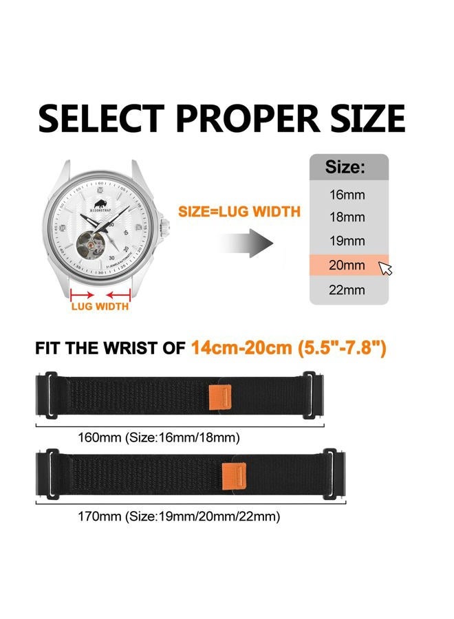 BISONSTRAP Watch Bands for Men and Women, Trail Loop Nylon Watch Straps, Quick Release Replacement Bands, 22mm, Black - Image 5