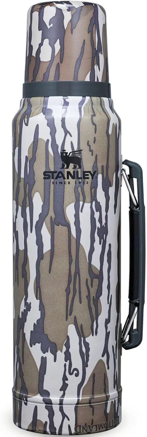 Stanley Classic 1L Vacuum Bottle - Mossy Oak Bottomland - Keeps Hot or Cold for 24 Hours - BPA-Free - Leakproof - Dishwasher Safe - Image 1