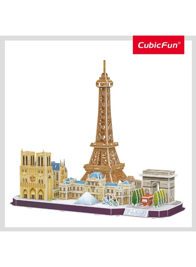CubicFun Paris Skyline Building Model Puzzle Kit, 114 Pieces, MC254h - Image 3