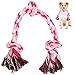 SZEE Dog Rope Toys 24 in 3 Knots Chew Rope for Small Medium and Large Dogs Natural Cotton Pet Pull Toy for Tug of War and Teeth Cleaning Fits Valentines Day Vibe Pink - Image 3