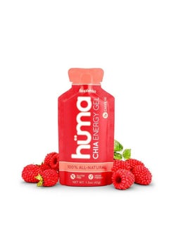 Huma Chia Energy Gel - Raspberries - 9 count x 42g - 21gr Carbs, 105mg Sodium, 1x Caffeine, 25mg Caffeine, 100% All Natural, Vegan, Gluten Free