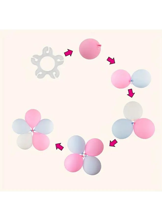 50Pcs White Floral Balloon Holders With Ring Clips For Weddings Arch Decor - Image 5