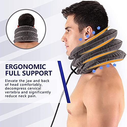 MEZON Polyester ARURA (Label) Cervical Neck Traction Device for Neck Pain Relief - Inflatable & Adjustable Neck Stretcher Neck Support Brace Neck Pillow Neckline Pillow (Multicolor) - Image 4