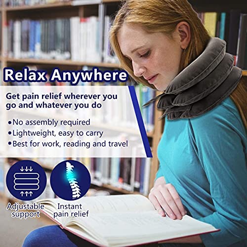 MEZON Polyester ARURA (Label) Cervical Neck Traction Device for Neck Pain Relief - Inflatable & Adjustable Neck Stretcher Neck Support Brace Neck Pillow Neckline Pillow (Multicolor) - Image 3