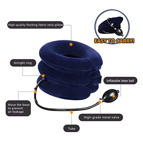 MEZON Polyester ARURA (Label) Cervical Neck Traction Device for Neck Pain Relief - Inflatable & Adjustable Neck Stretcher Neck Support Brace Neck Pillow Neckline Pillow (Multicolor) - Image 2