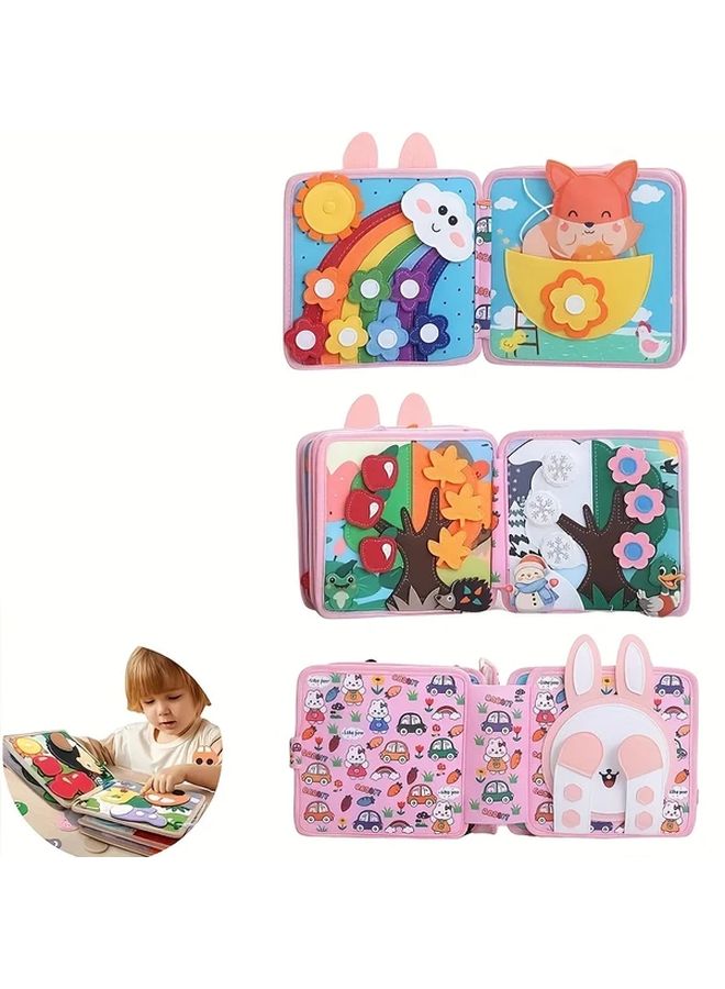 كتاب الأرنب الوردي المشغول من اللباد، لعبة تعليمية تفاعلية ثلاثية الأبعاد منبثقة للأطفال - Image 5