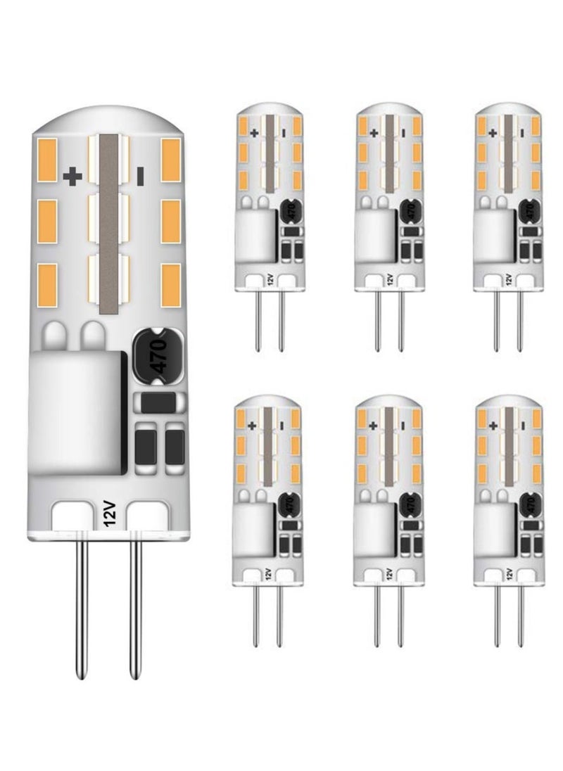 Generic G4 LED Bulb JC Type Bi-Pin Base Light Bulbs 1.4W AC/DC 12V 6000K Warm White 10W T3 Halogen Bulb Replacement for Under Cabinet Puck Light, Chandelier, RV, Landscape Lighting (6 Pack)  - Image 1