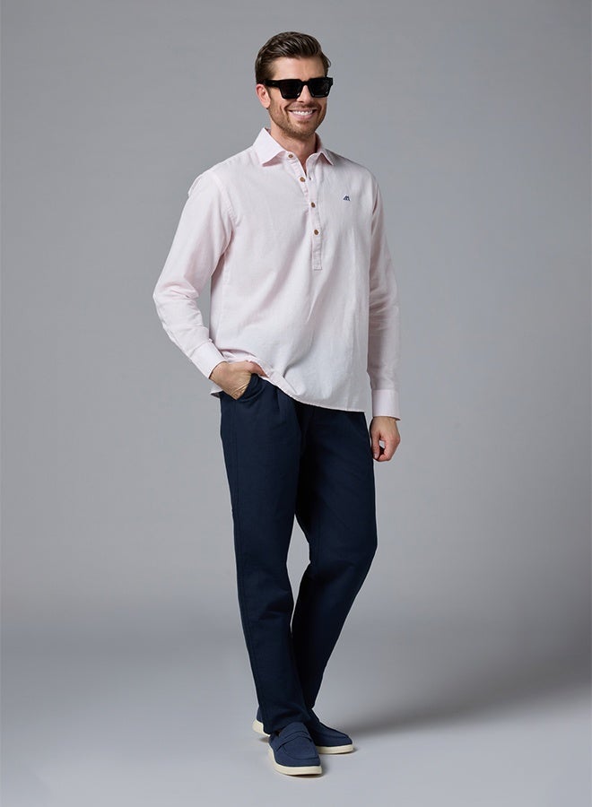 Mannerism The Blushing Tone Pink Linen Shirt with Gentle Warmth - Image 3