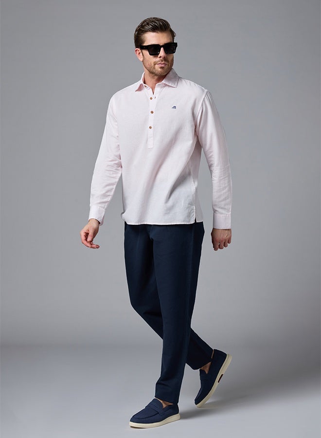 Mannerism The Blushing Tone Pink Linen Shirt with Gentle Warmth - Image 2