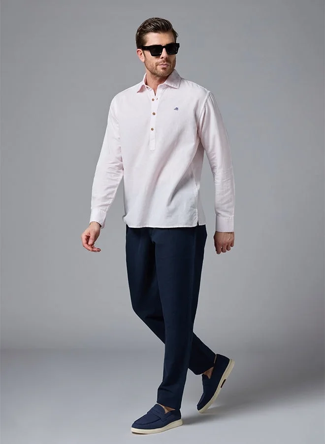 Mannerism The Blushing Tone Pink Linen Shirt with Gentle Warmth