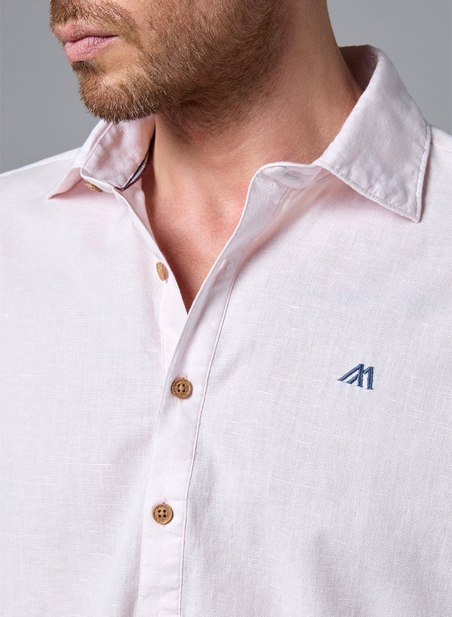 Mannerism The Blushing Tone Pink Linen Shirt with Gentle Warmth - Image 5