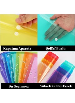 Artlantis A4 Snap Fastener Transparent Colored Envelope File Blue  - Image 4