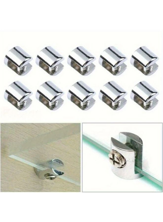 4pcs Zinc Alloy Glass Clips Heavy Duty Metal Shelf Support Adjustable Tension - Image 4