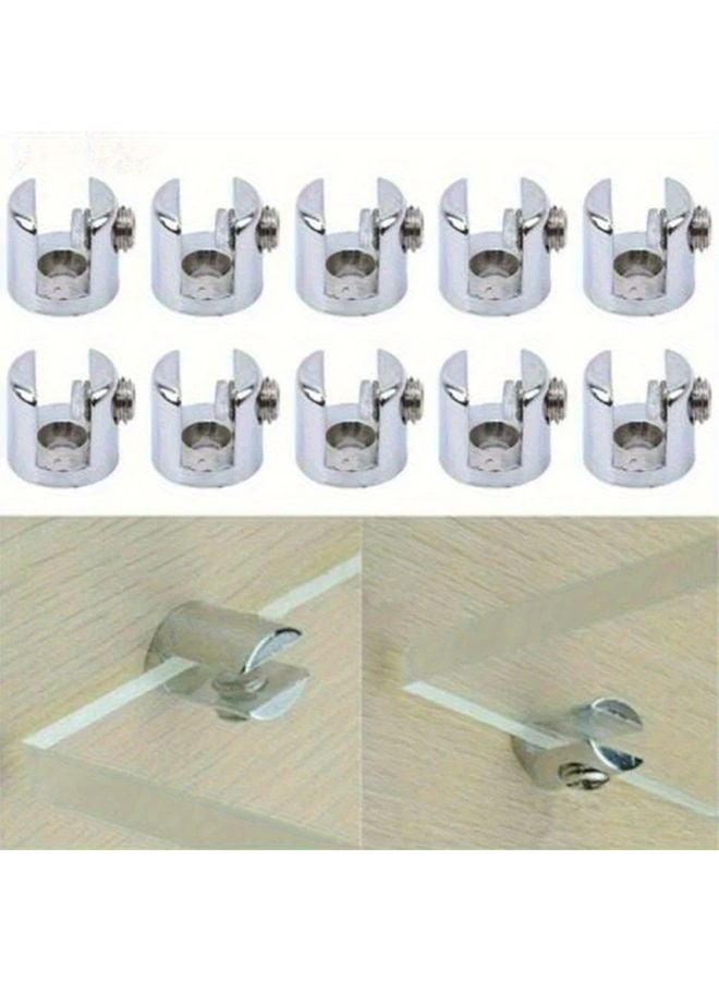 4pcs Zinc Alloy Glass Clips Heavy Duty Metal Shelf Support Adjustable Tension - Image 2