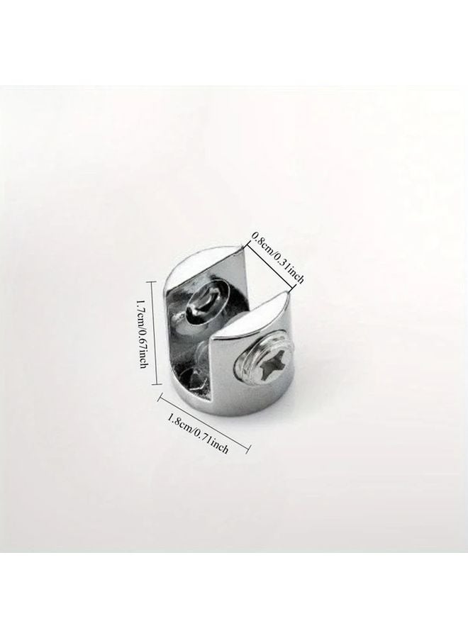 4pcs Zinc Alloy Glass Clips Heavy Duty Metal Shelf Support Adjustable Tension - Image 3