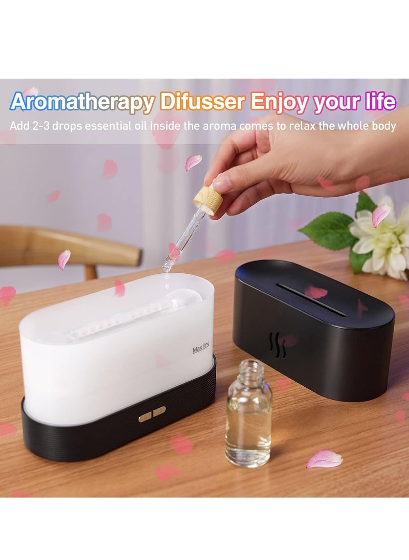 Colorful Flame Air Aroma Diffuser Humidifier, Upgraded 7 Flame Colors Noiseless Essential Oil Diffuser For Home,Office,Yoga With Auto-Off Protection 180Ml (8Hours Black)  - Image 5