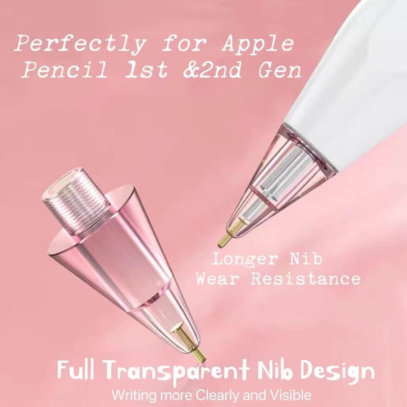 KASTWAVE 4 Pack Upgraded Longer Pencil Tips Compatible with Apple Pencil 1st Gen & 2nd Generation, No Wear Out, Noiseless, Fine Point Precise Control Apple Pencil Tip (Clear Pink and Clear Blue) - Image 4