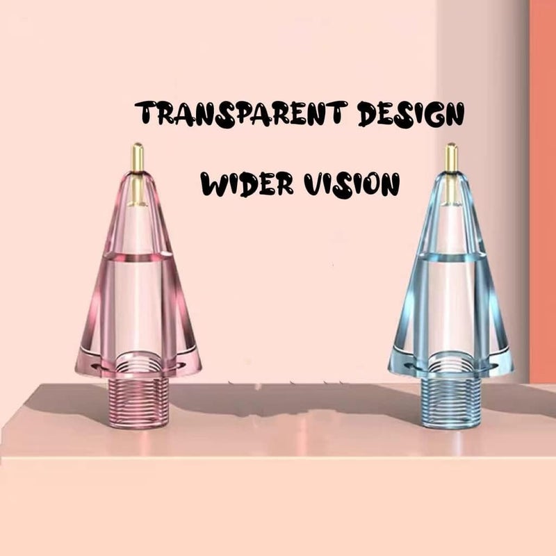 KASTWAVE 4 Pack Upgraded Longer Pencil Tips Compatible with Apple Pencil 1st Gen & 2nd Generation, No Wear Out, Noiseless, Fine Point Precise Control Apple Pencil Tip (Clear Pink and Clear Blue) - Image 2