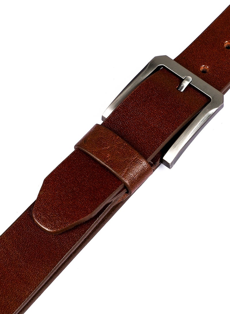 Andora Textured Pattern Men Belt - Brown - Image 2