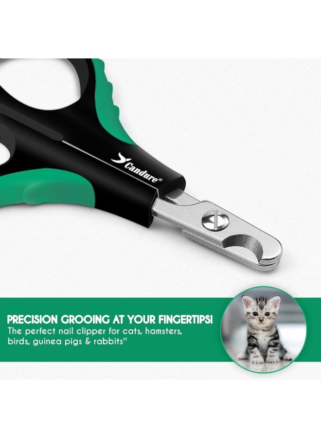 Candure Cat Nail Clippers for Cats, Rabbits, Hamsters, Birds - Stainless Steel Trimmer with Precise Angled Edges for Easy & Safe At-Home Grooming - Image 2