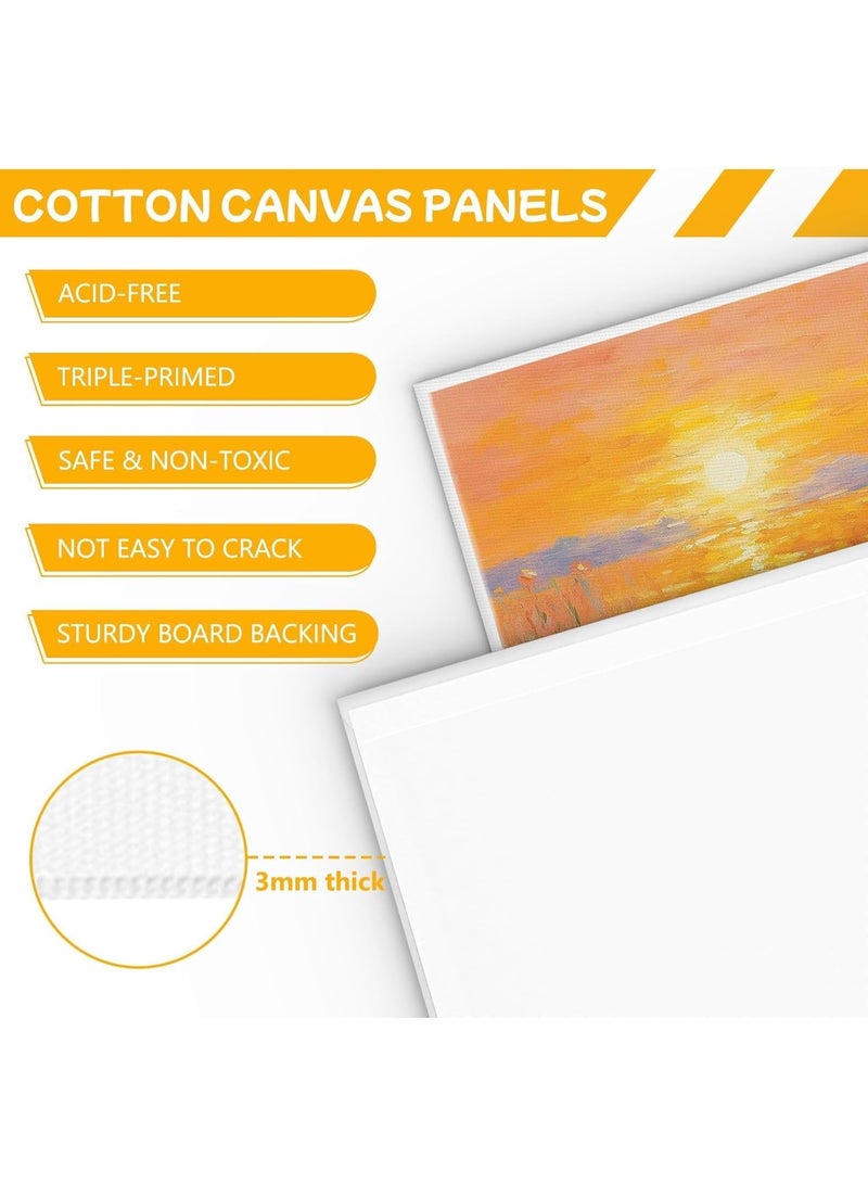 10 Pcs Canvas for Painting 10x20 cm White Painting Canvas Cotton Acid-Free Blank Canvas Panels for Acrylic Paint, Oil Paint & Wet Water Art Media, Hobby Painters, Beginners - Image 2