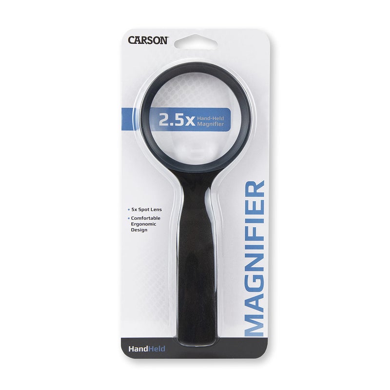 Carson HandHeld 25x Power Magnifier with 5x Spot Lens JS40 black