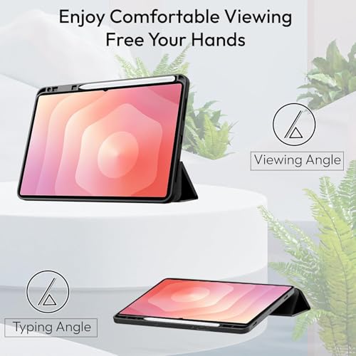 ProElite Cover for Samsung Galaxy Tab S11 Ultra 14.6 inch, Smart Flip Case Cover for Samsung Galaxy Tab S11 Ultra 14.6 inch with Pen Holder, Black [Transparent Back] - Image 3