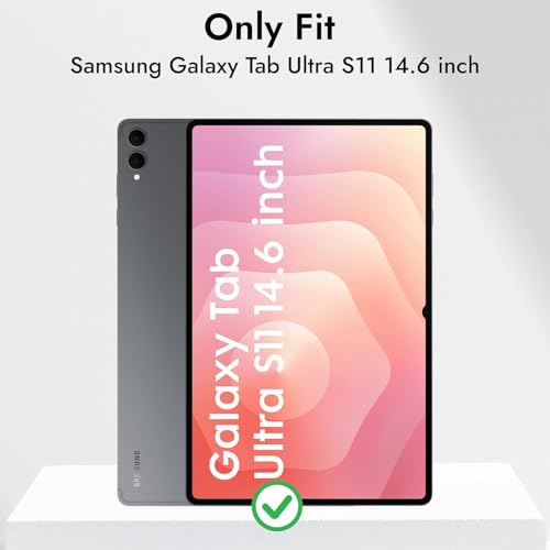 ProElite Cover for Samsung Galaxy Tab S11 Ultra 14.6 inch, Smart Flip Case Cover for Samsung Galaxy Tab S11 Ultra 14.6 inch with Pen Holder, Black [Transparent Back] - Image 2
