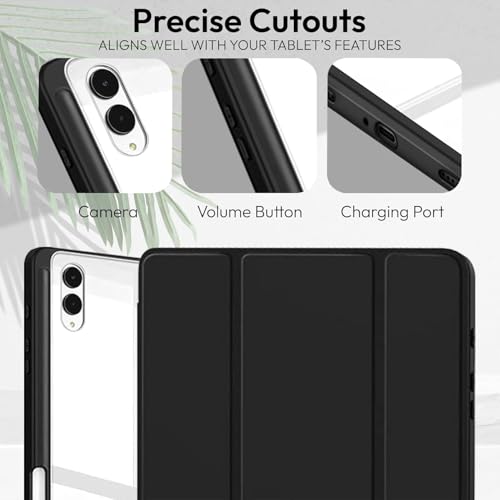 ProElite Cover for Samsung Galaxy Tab S11 Ultra 14.6 inch, Smart Flip Case Cover for Samsung Galaxy Tab S11 Ultra 14.6 inch with Pen Holder, Black [Transparent Back] - Image 4
