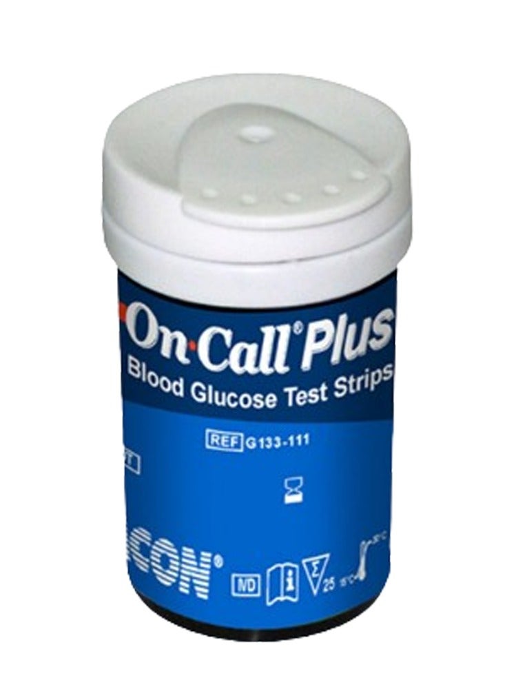 on Call Plus Blood Glucose Test Strips – 25 PCS – Compact, Accurate, Easy to Use - Image 2