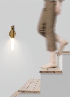 KEVIN Motion Sensor Night Lights Magnet Body Sensor Hallway, Rechargeable Led Light Portable Stairway, Wooden Wall Sconce Battery Powered Cabinet Lights  - Image 4