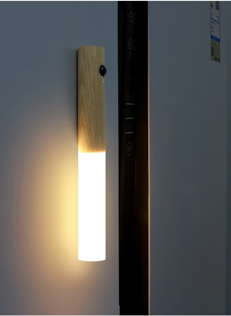 Motion Sensor Night Lights Magnet Body Sensor Hallway, Rechargeable Led Light Portable Stairway, Wooden Wall Sconce Battery Powered Cabinet Lights
