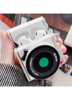 Case Cover For Apple AirPods 1/2 Gen Instant Camera Style Bluetooth Headphone Protective Case White