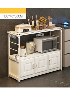 Multi functional 2-Tier Kitchen Rack with 3 Storage Cabinet