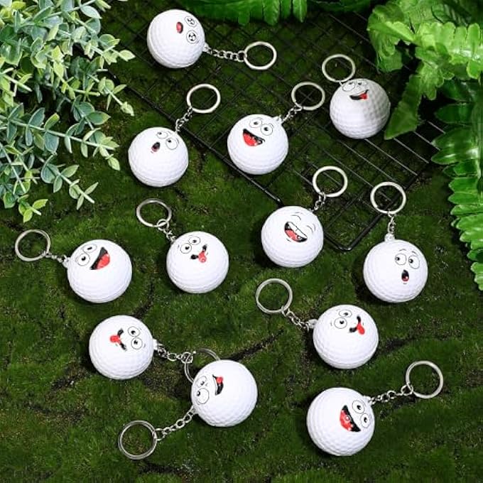Arrowbash 30 Pcs Golf Party Favors Sports Party Supplies for Boys Girls Funny Mini Face Stress Ball Keychains Cute Relief Balls for Golf Lovers Team Prizes Anxiety Relief Sport Favors - Image 5