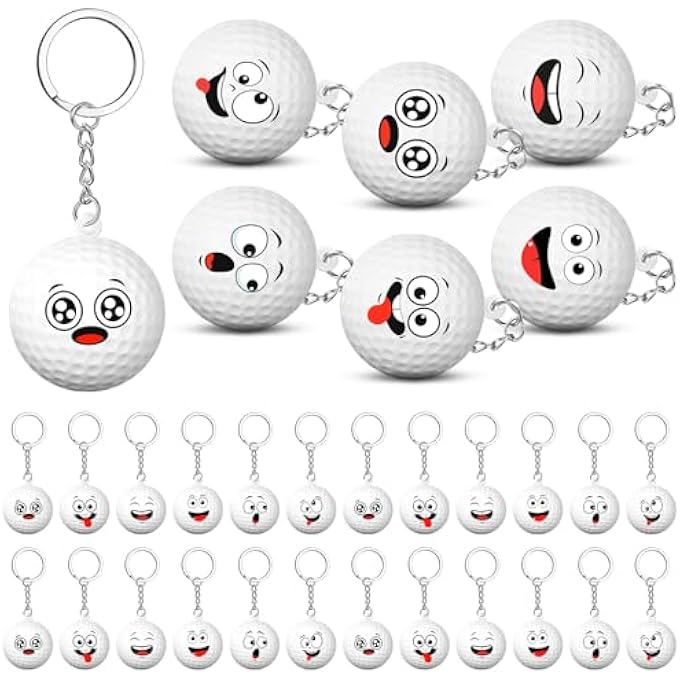 Arrowbash 30 Pcs Golf Party Favors Sports Party Supplies for Boys Girls Funny Mini Face Stress Ball Keychains Cute Relief Balls for Golf Lovers Team Prizes Anxiety Relief Sport Favors - Image 1