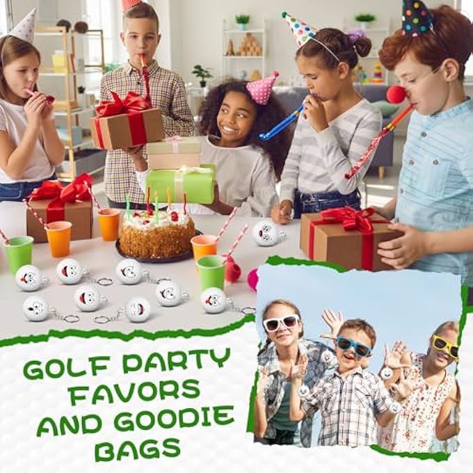 Arrowbash 30 Pcs Golf Party Favors Sports Party Supplies for Boys Girls Funny Mini Face Stress Ball Keychains Cute Relief Balls for Golf Lovers Team Prizes Anxiety Relief Sport Favors - Image 4