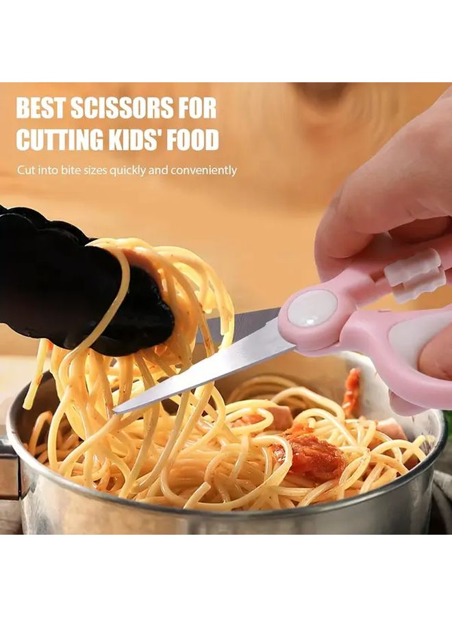 Stainless Steel Baby Food Scissors with Storage Box Kitchen - Image 1