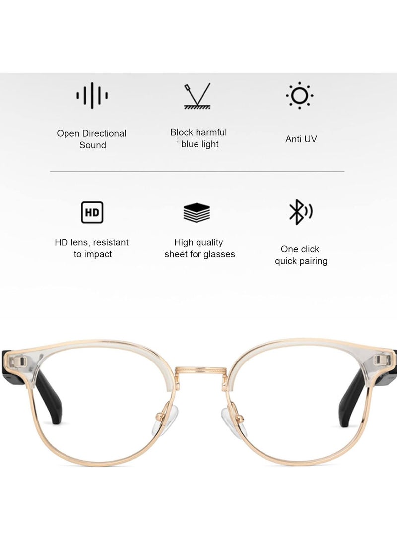 GGOOT Bluetooth Smart Glasses, Wireless Music Glasses, IP65 Waterproof Intelligent Sunglasses with Mic for Phone Tablet, Finger Touch Control, Hands Free Calling, Prevent Blue Light  - Image 4
