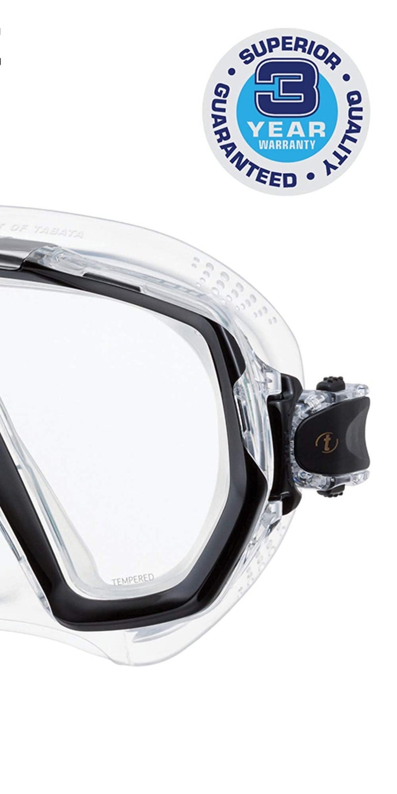 TUSA M-1003 Freedom Elite Scuba Diving Mask, Black - Image 3