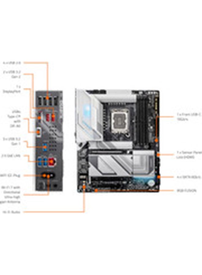 جيجابايت لوحة أم Z890 Gaming X WIFI7 إنتل كور ألترا (السلسلة 2) LGA 1851، ATX، DDR5، 4X M.2، PCIe 5.0، USB4، WIFI7، 2.5GbE LAN، EZ-Latch - Image 4