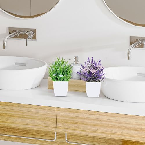 Der Rose 4 Pack Small Fake Flowers Plants Mini Artificial Potted Plants for Centerpiece Table Decorations Desk Home Bathroom Office Decor - Image 4