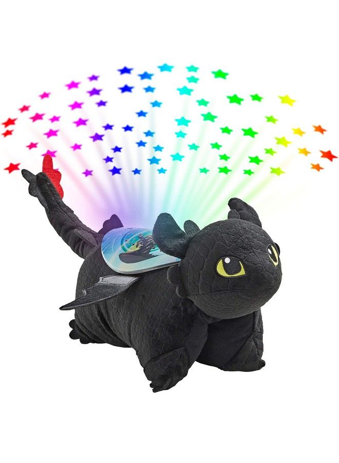 Pillow Pets لعبة محشوة على شكل حيوان من إن بي سي يونيفرسال كيف تدرب تنينك بلا أسنان وقت النوم، مقاس 11 بوصة، قوس قزح، أسود - Image 1