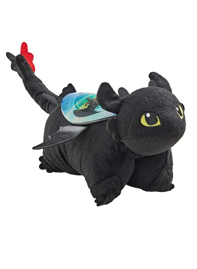 Pillow Pets لعبة محشوة على شكل حيوان من إن بي سي يونيفرسال كيف تدرب تنينك بلا أسنان وقت النوم، مقاس 11 بوصة، قوس قزح، أسود - Image 3