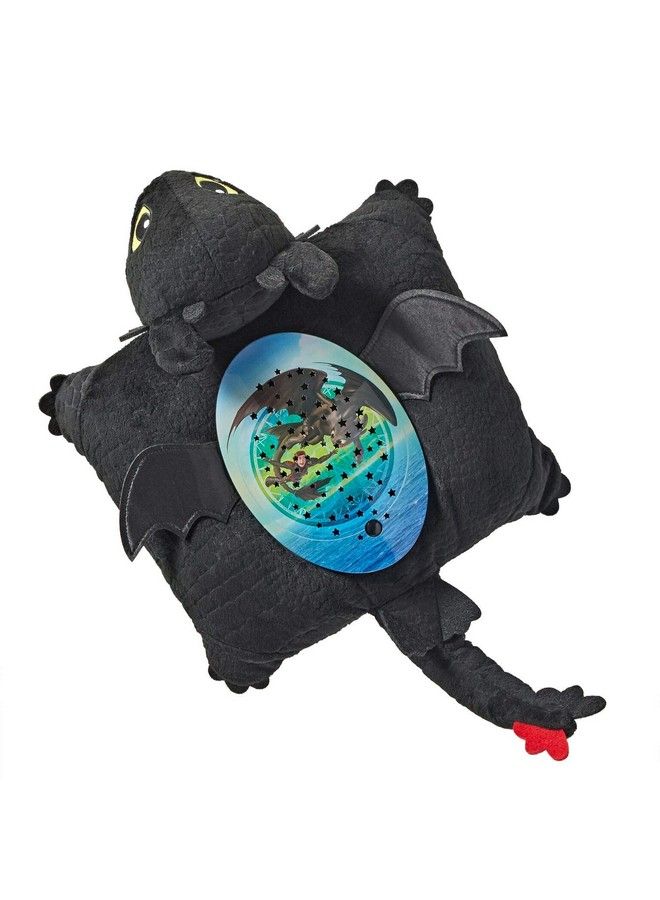 Pillow Pets لعبة محشوة على شكل حيوان من إن بي سي يونيفرسال كيف تدرب تنينك بلا أسنان وقت النوم، مقاس 11 بوصة، قوس قزح، أسود - Image 4