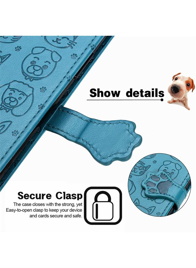S-TOP Case For Samsung Galaxy A54 5G Cat and Dog Embossed Leather Phone Case - Image 5