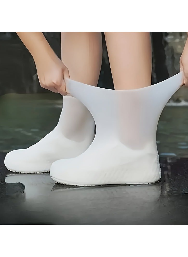 Unisex Latex Rain Boots - Waterproof Slip-On Overshoes with Anti-Slip Sole, Reusable & Durable for Outdoor Activities ( Hand Wash) - Image 1