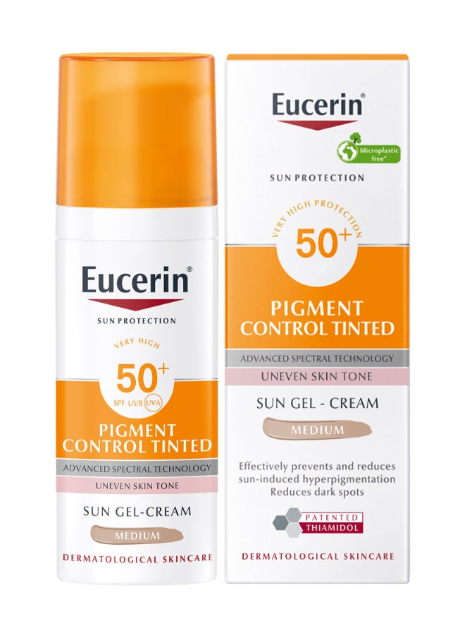 Eucerin - Face Sunscreen Pigment Control Tinted Hyperpigmentation Sun Gel-Cream  SPF 50+ - Image 1